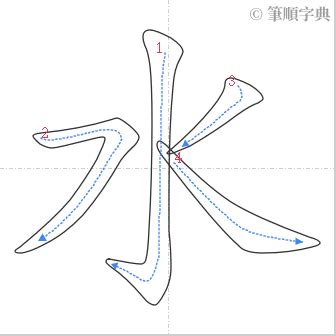 水的筆順|水的筆順 國字「水」筆畫